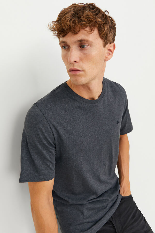 Jack & Jones Baumwoll-T-Shirt mit normaler Passform Grau