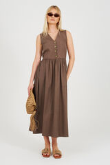 Brave Soul Sleeveless midi dress nude