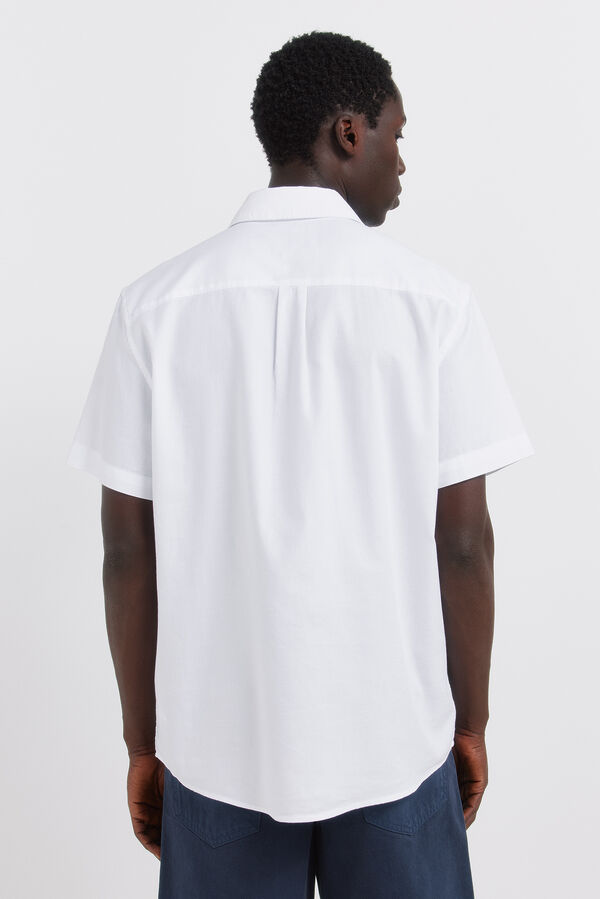 Springfield Two-tone structured short sleeve shirt white