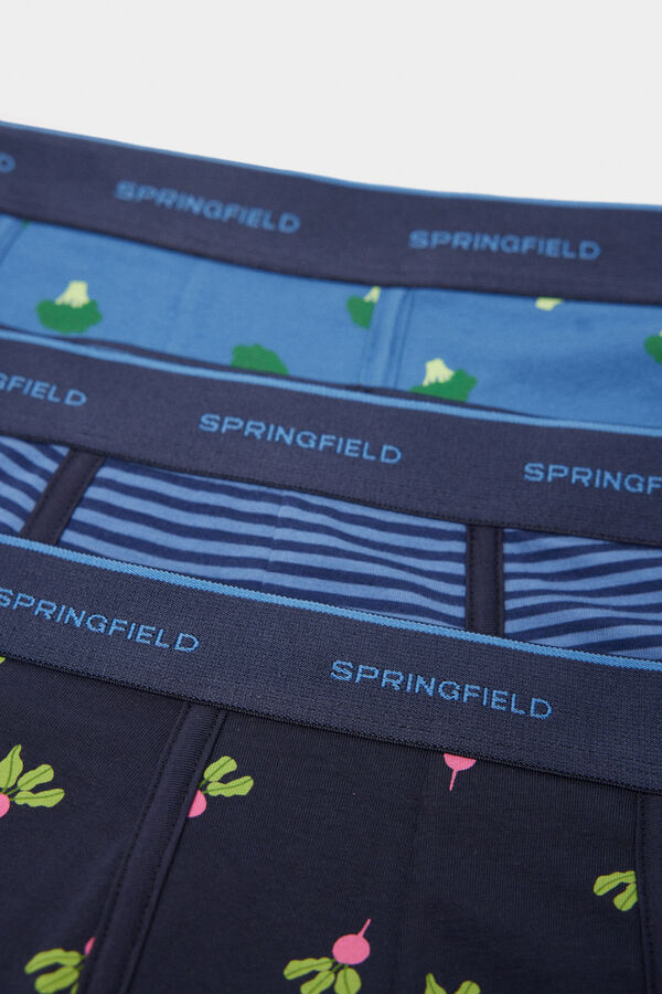 Springfield 3-pack vegetable boxers indigo blue