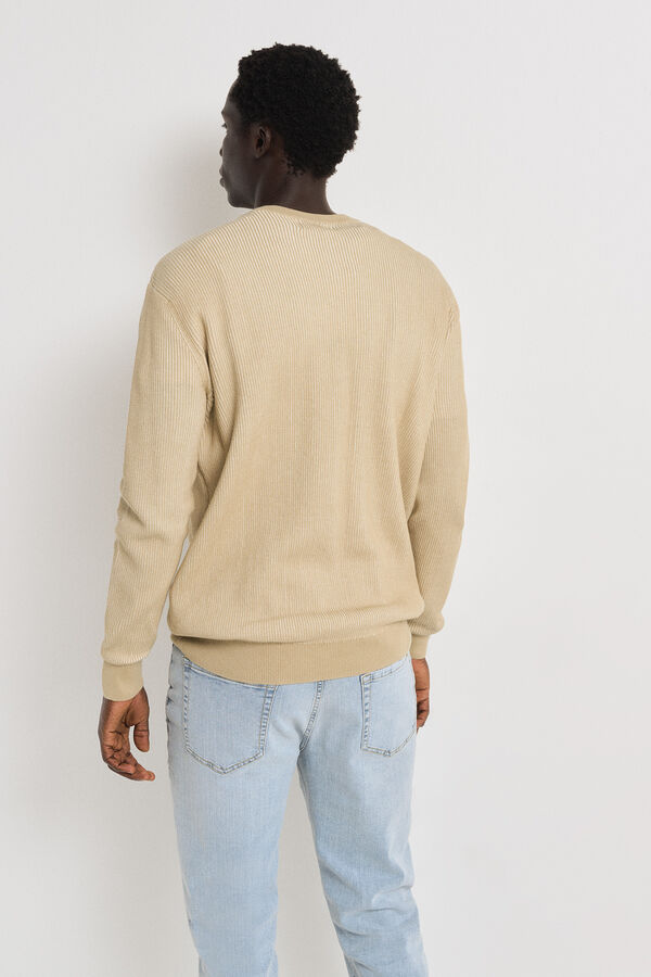 Springfield Two-tone textured jumper medium beige