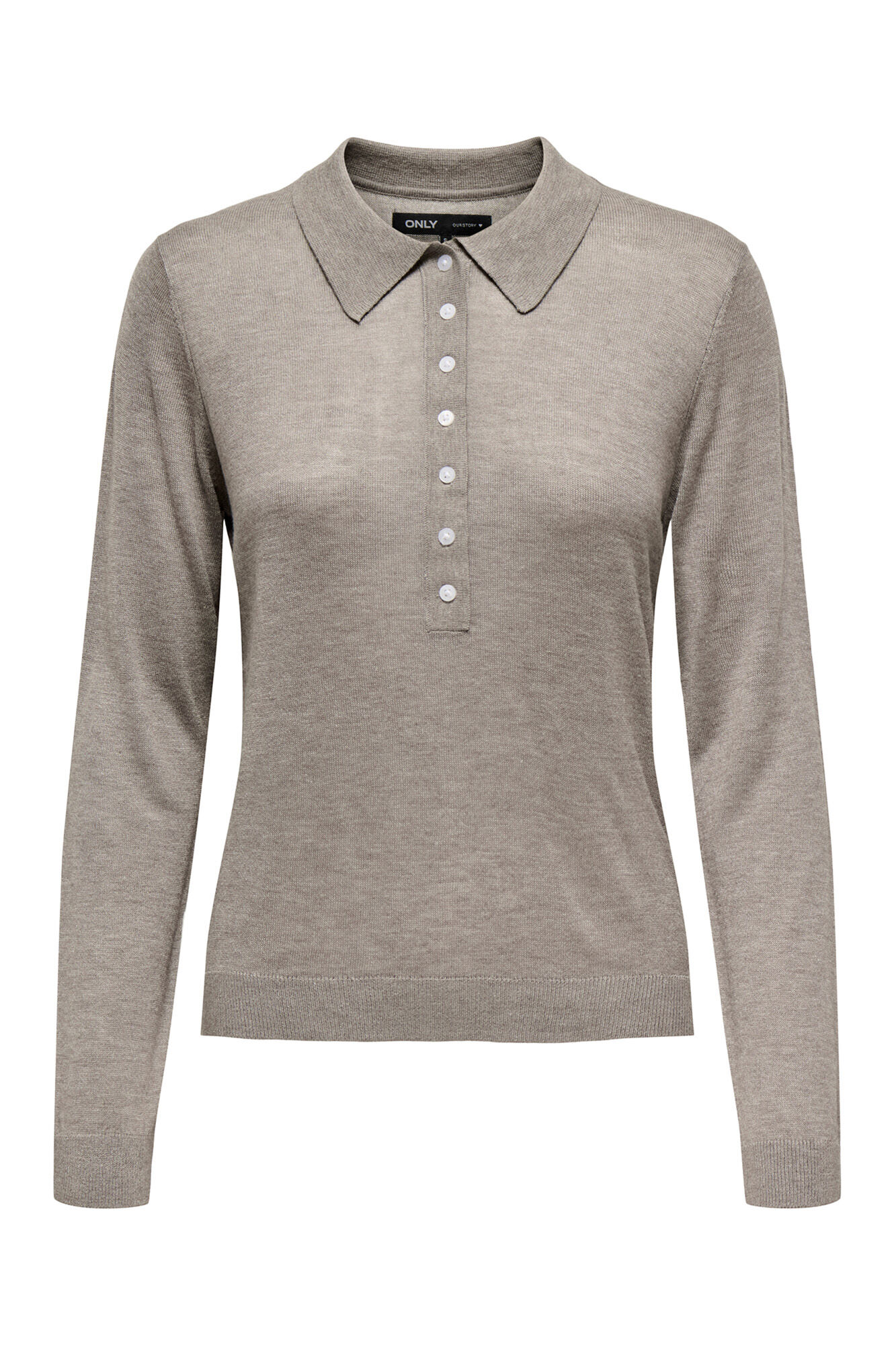 Only Polo de malha de manga comprida