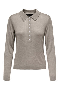 Only Polo de malha de manga comprida
