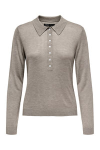 Only Polo de malha de manga comprida