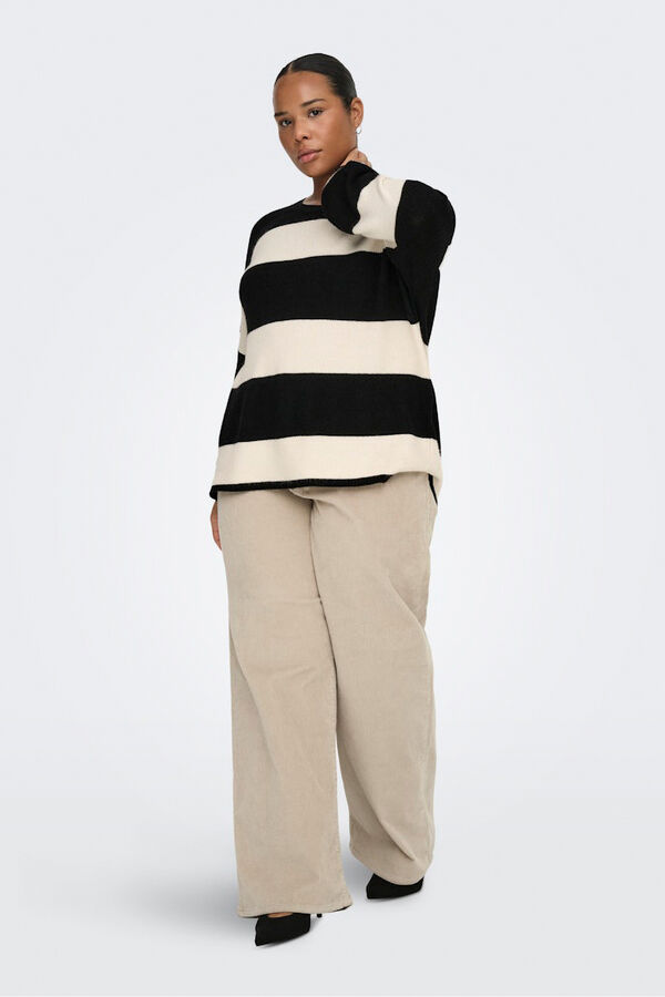 Only Carmakoma Jersey de rayas talla grande negro