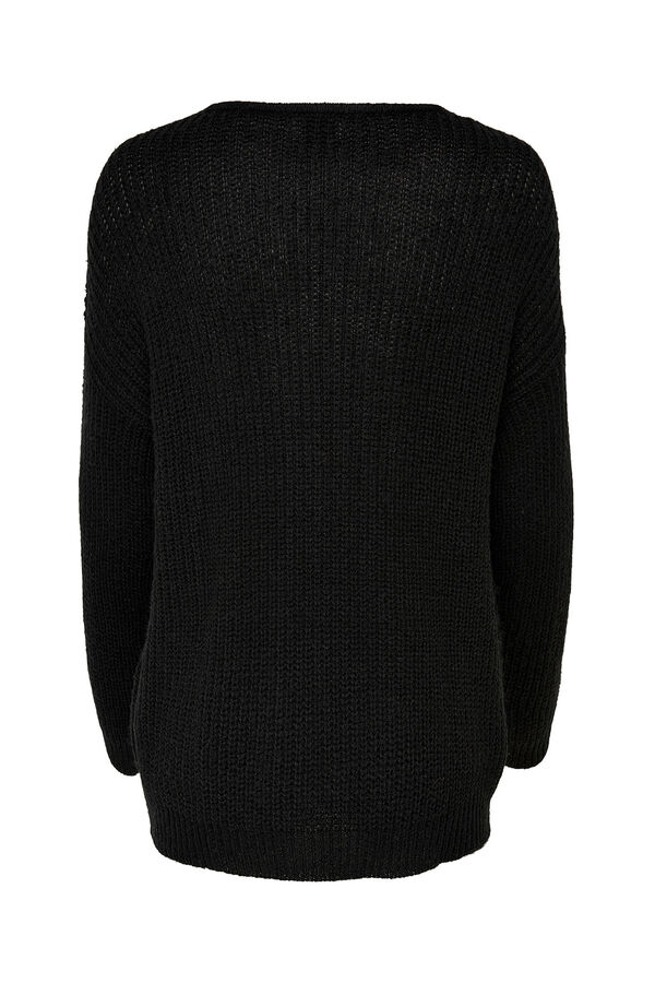 JDY Jersey cuello pico negro