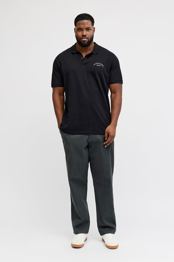 Jack & Jones PLUS Polo b&aacute;sico manga corta negro