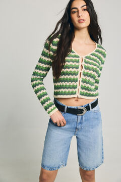 Only C&aacute;rdigan de crochet troquelado