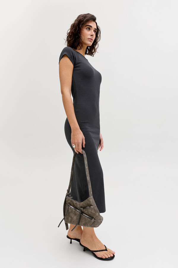 Jack & Jones Vestido largo canal&eacute; el&aacute;stico negro