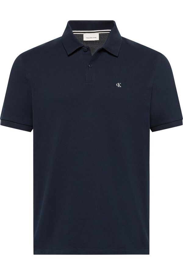 CK Jeans Polo piqu&eacute; manga corta azul