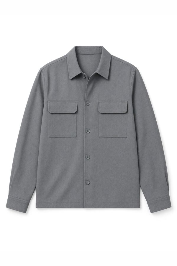 Springfield Sobrecamisa em tecido fluido cinzento
