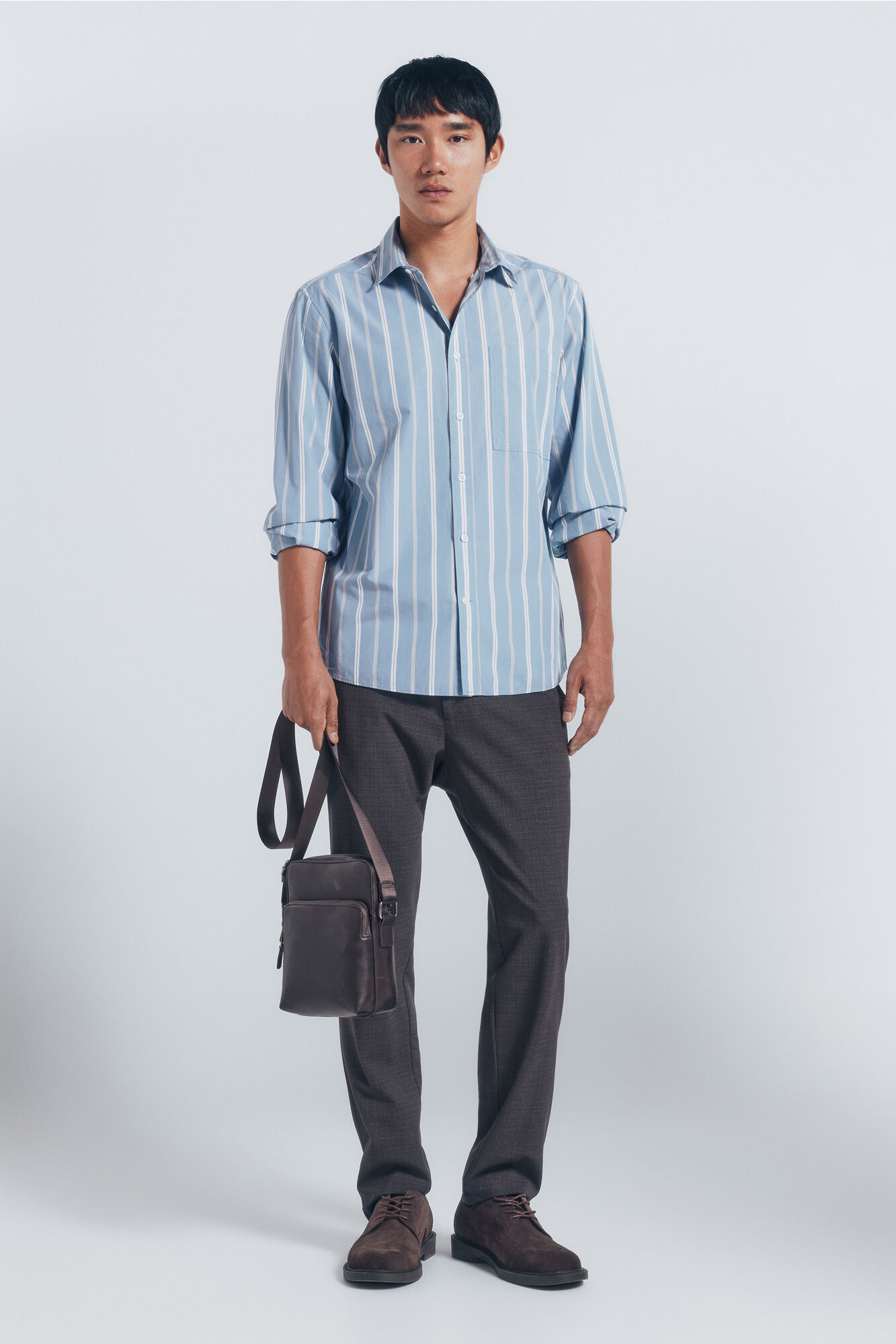 Springfield Camisa de popelina riscas