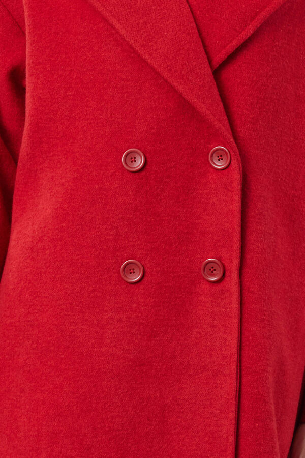 Trendyol Abrigo largo oversize de lana rojo