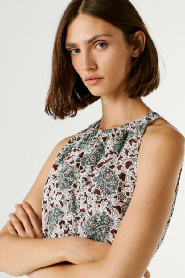 Pepe Jeans Halterneck short dress printed