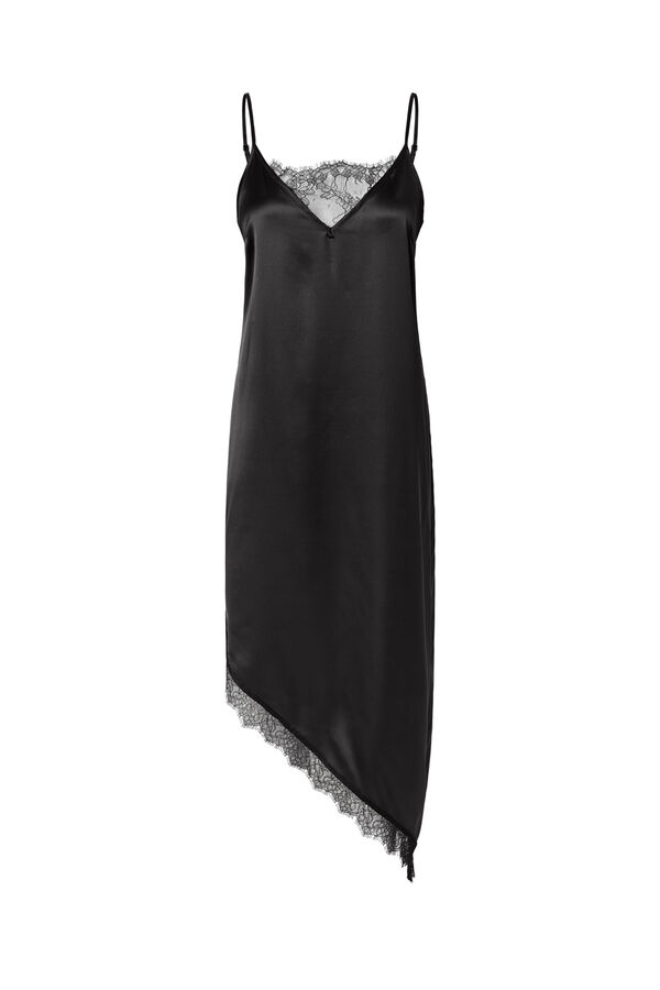 Pieces Asymmetric midi dress black