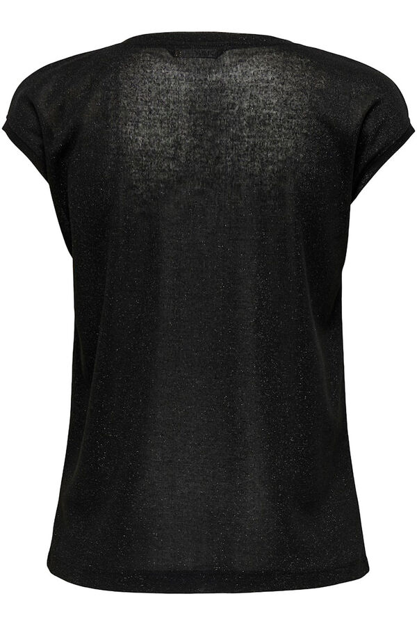 Only Camiseta manga corta de lurex negro