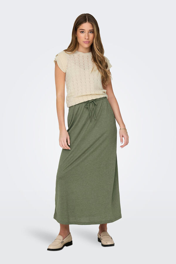 Springfield Long belted skirt green