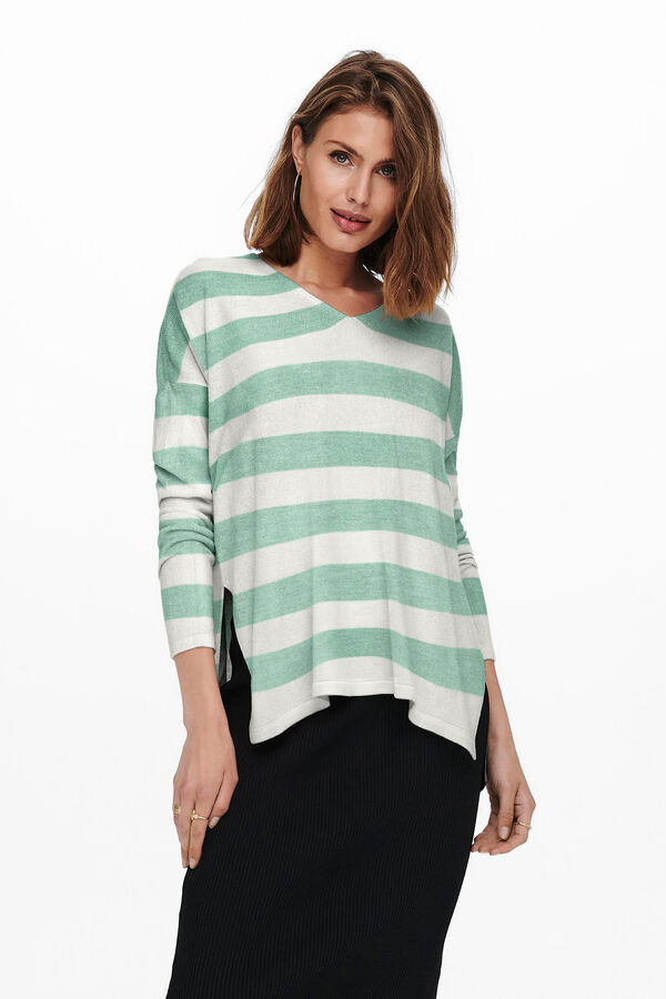 Springfield Women's knit jumper with V-neck green