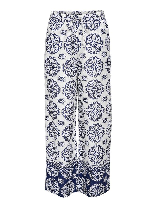 Springfield Printed wide-leg trousers white