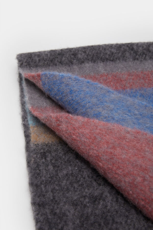 Springfield Colour block wool blend scarf tamno plava