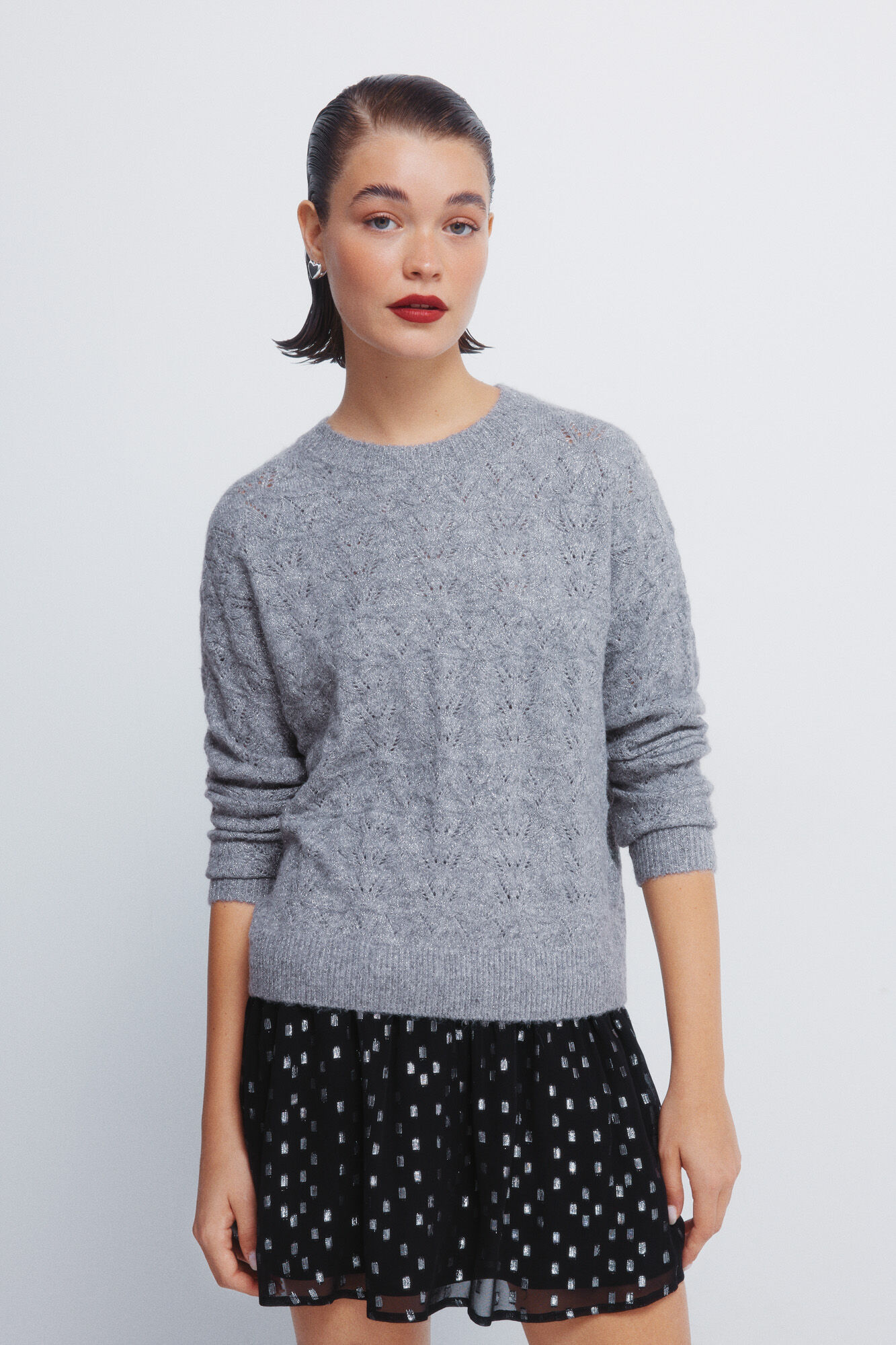 Springfield Lurex pointelle jumper