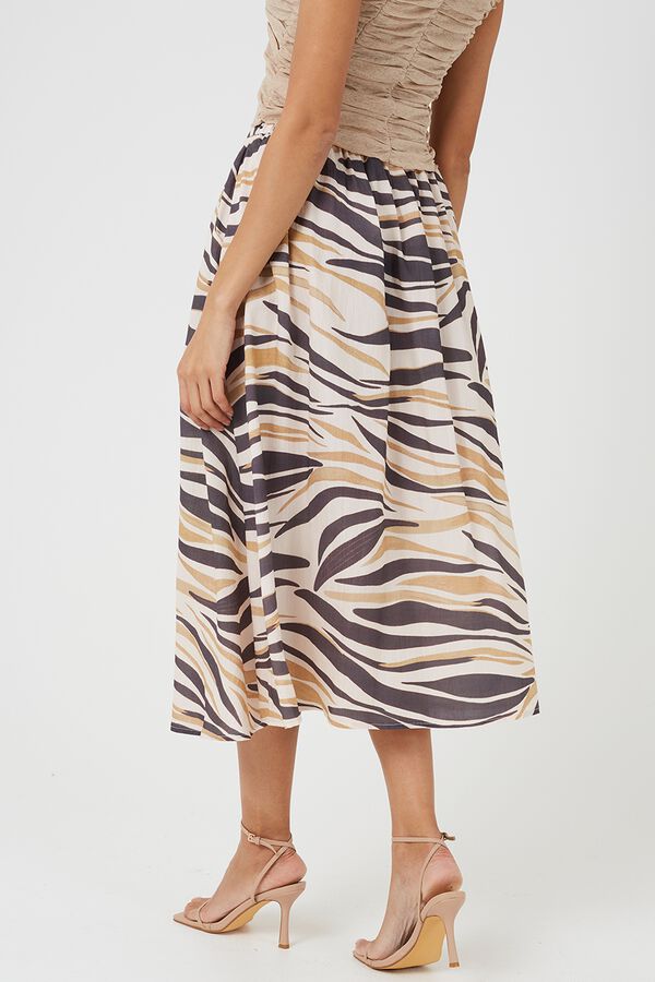 Brave Soul Printed long skirt brown