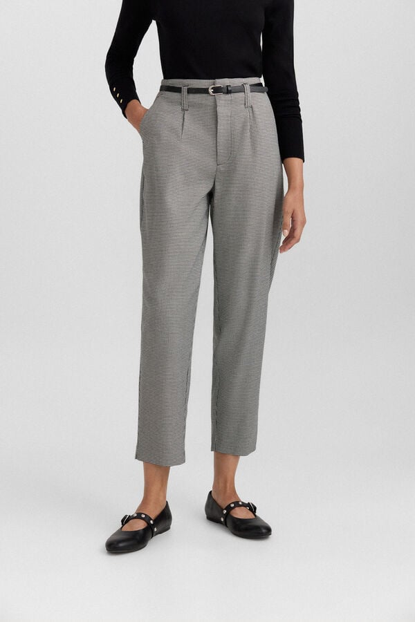 Springfield Tailored trousers with belt beige