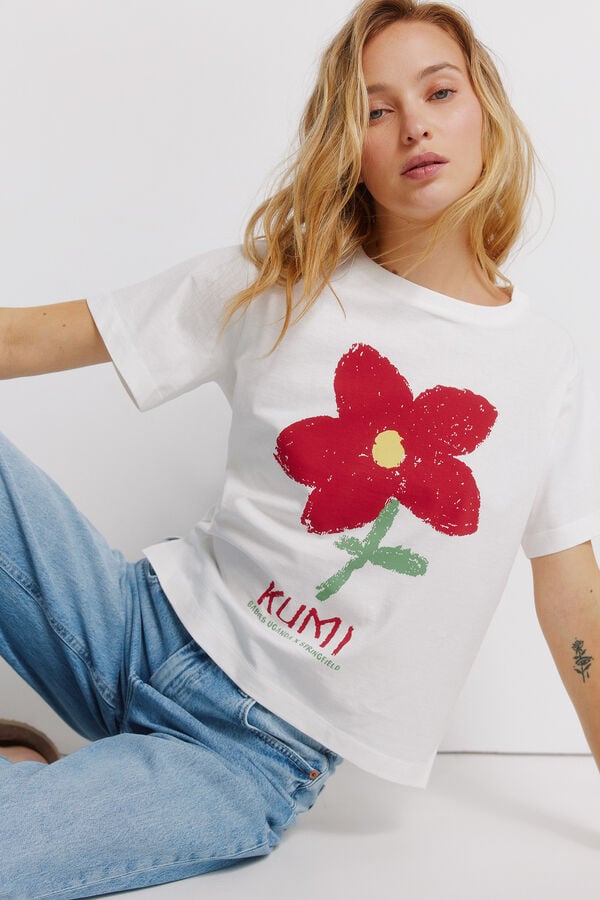 Springfield Camiseta KUMI Flor rosa