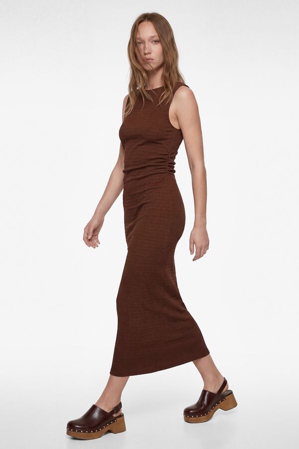 Koton Fitted midi dress nude