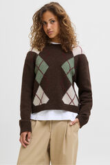 Jack & Jones Jersey de punto rombos marr&oacute;n