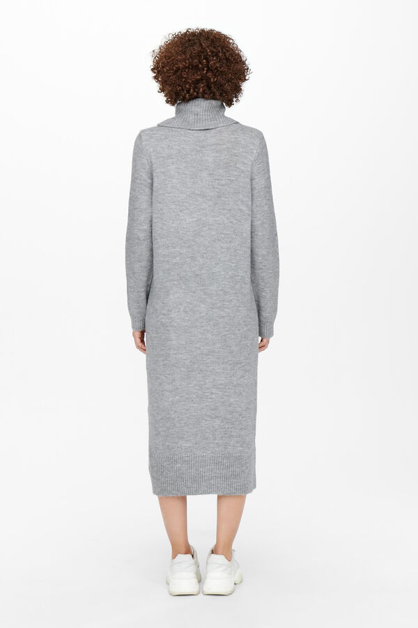 Springfield Jersey-knit midi dress with a high neck svijetlosiva