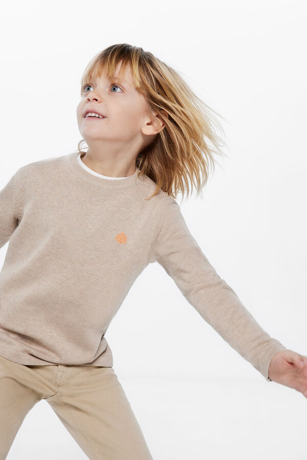 Springfield Boys' jumper with elbow patches natural