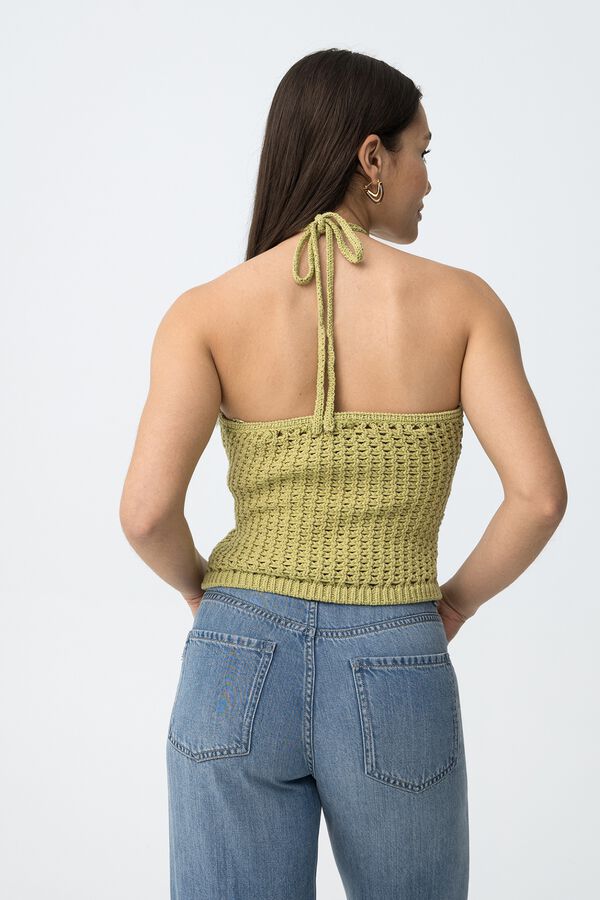 Tiffosi Top tricotado slim verde