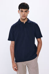 Springfield regular fit piqué polo shirt blue