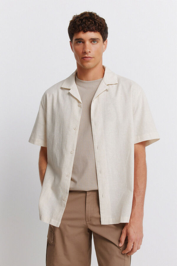 Springfield Linen short sleeve shirt grey