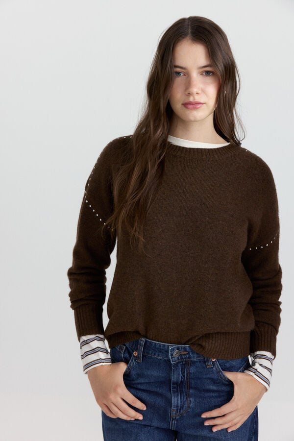 Springfield Studded jumper brown