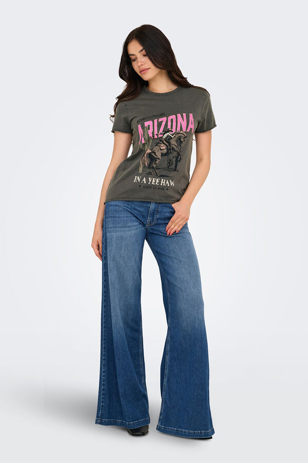Only Printed short sleeve T-shirt grey