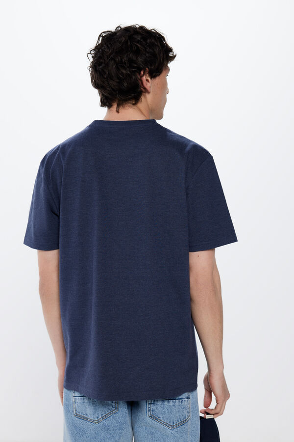 Springfield T-Shirt aus doppeltem Piqué blau