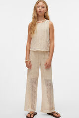 Vero Moda Girl Long trousers with openwork details grey
