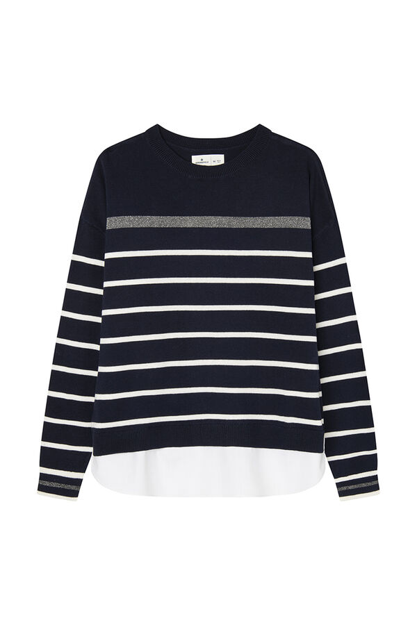 Springfield Cotton-combined "Love" sweater navy