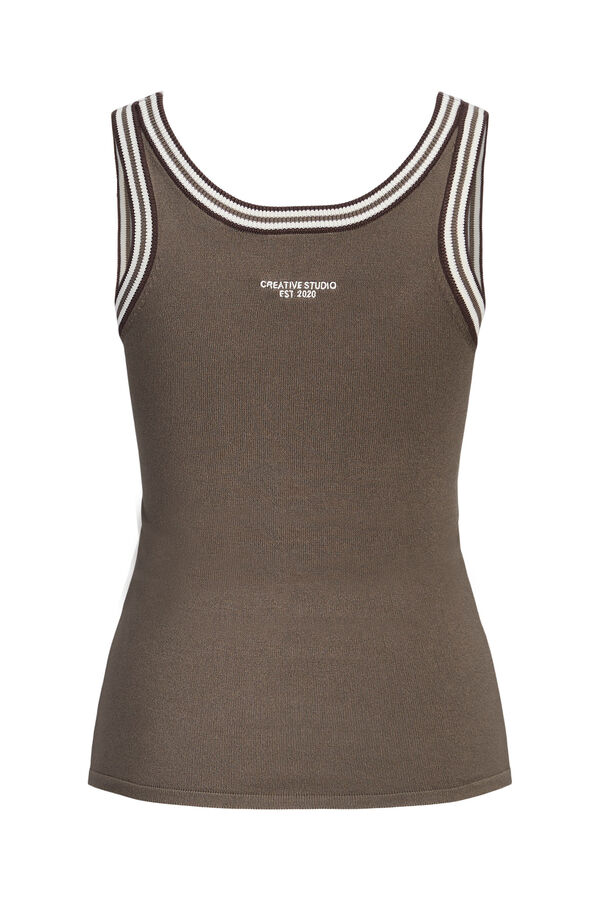 Jack & Jones Top de malha canelada de al&ccedil;as cinzento