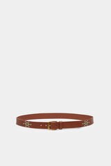 Springfield Faux leather belt with ethnic motifs tan