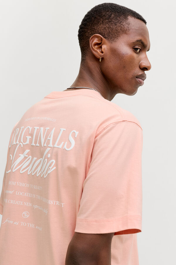 Jack & Jones Camiseta oversize backprint rosa