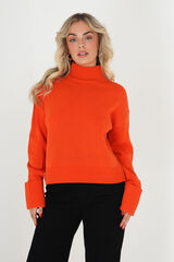 Springfield Jersey-knit jumper with roll neck orange