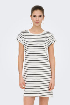 Only Vestido corto estampado rayas blanco