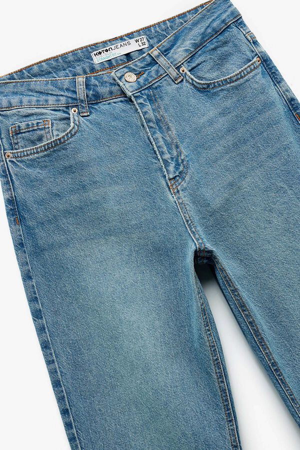 Koton Cal&ccedil;a jeans de corte reto azul