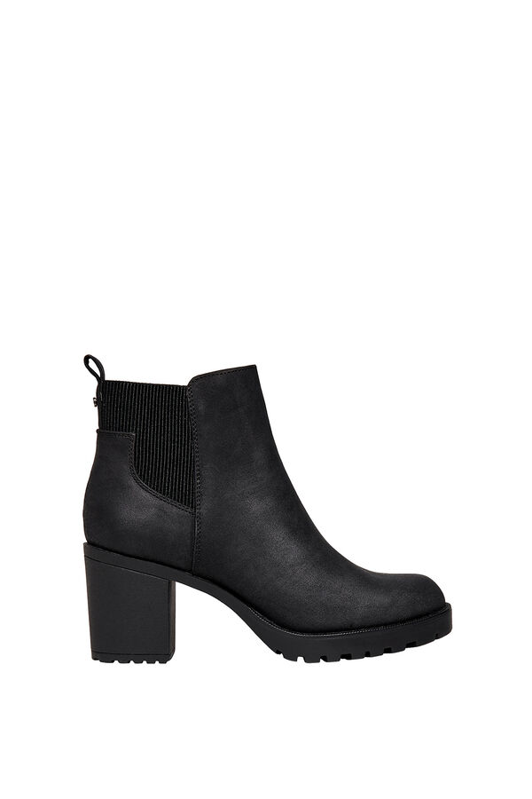 Only Chelsea-Stiefel aus veganem Leder mit Absatz Schwarz