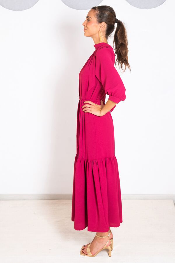 Cul Sac Halterneck ruffle dress red