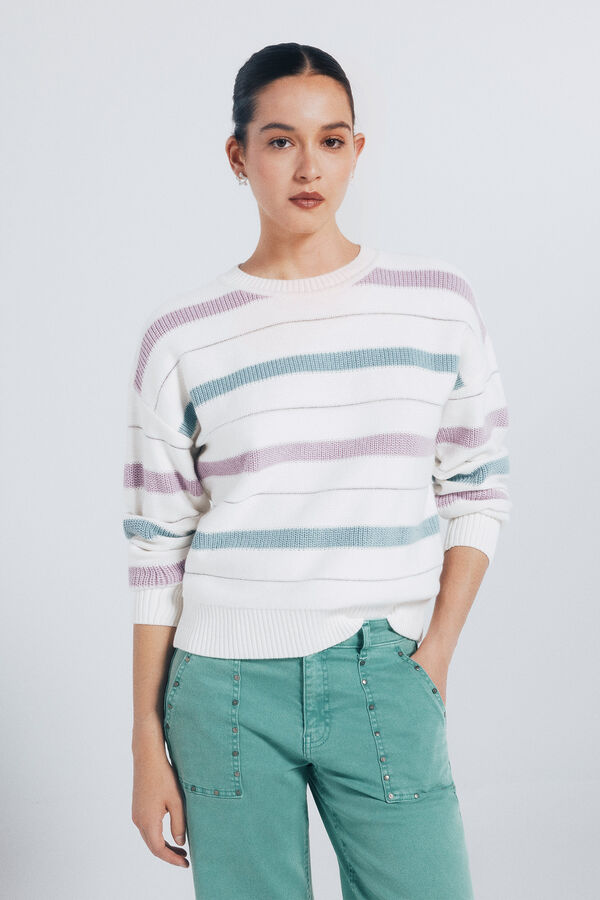 Springfield Lurex stripes jumper beige