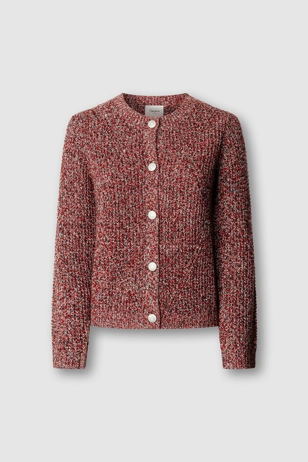 Pepe Jeans Moulin&eacute; knit cardigan brown
